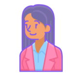 avatar of a woman in a pink suit