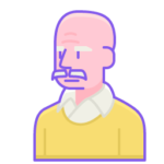 avatar of an elderly man with a bald head 